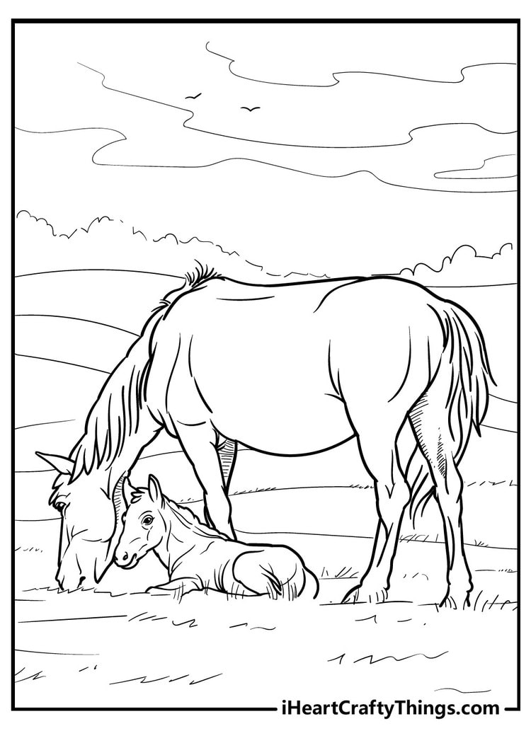 Unique Horse Coloring Pages free printable for kids free download