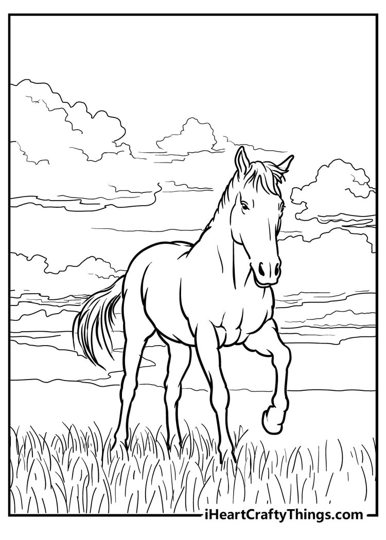 Charming Unique Horse Coloring Pages free printable