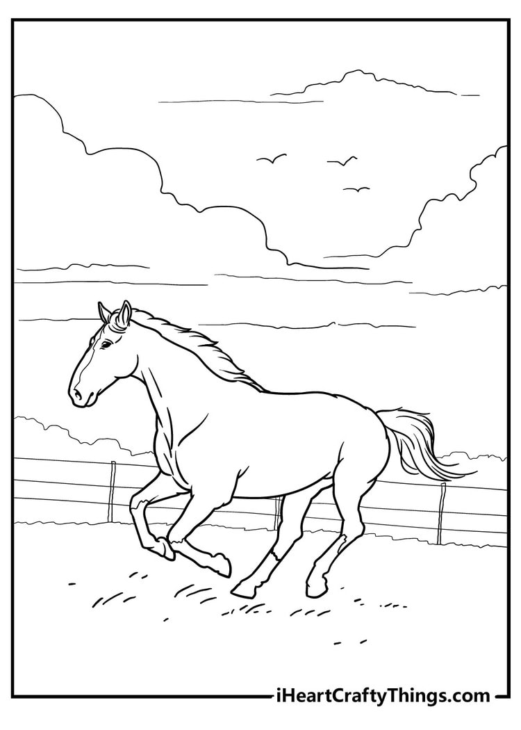 Charming Horse Coloring Pages free download