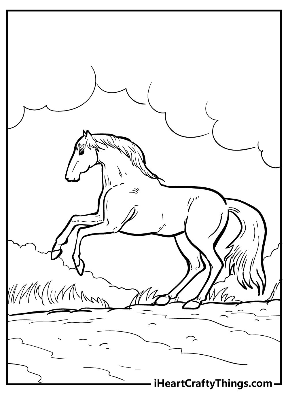 Unique Horse Coloring Sheet for children free download