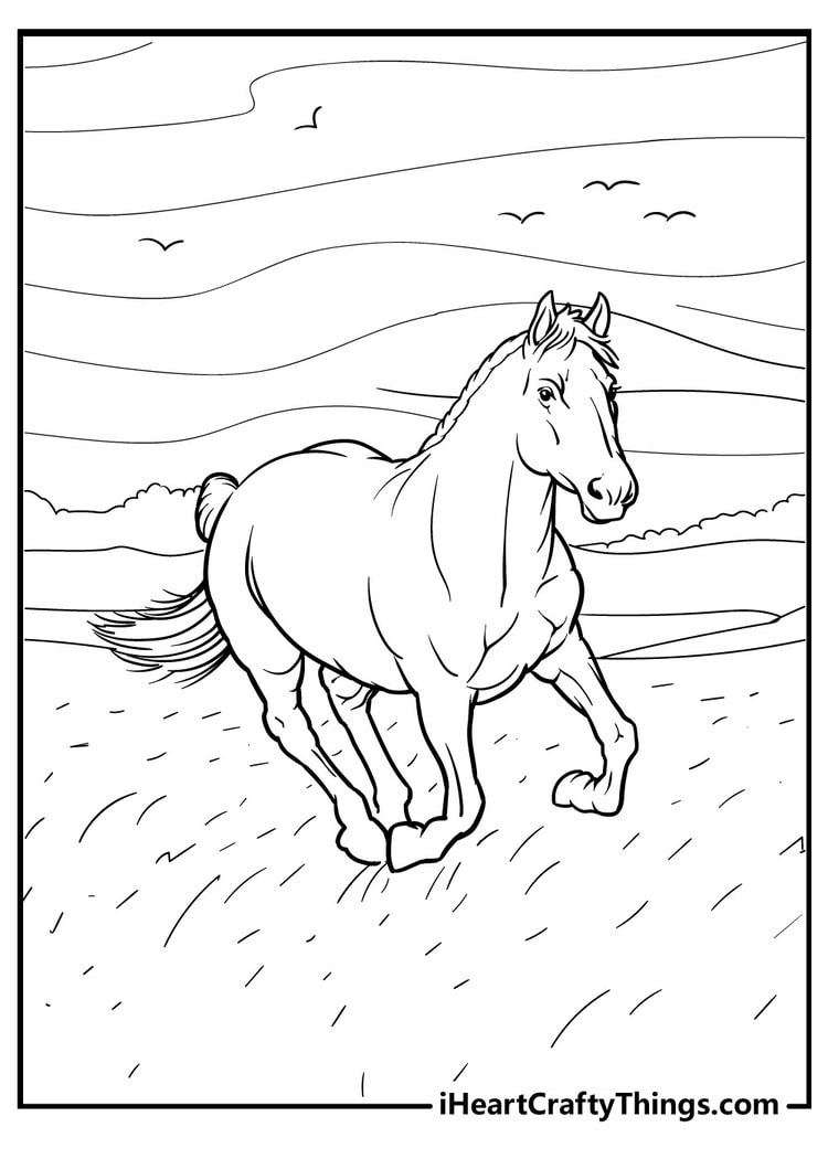 Unique Horse Coloring Pages free printable for kids free download
