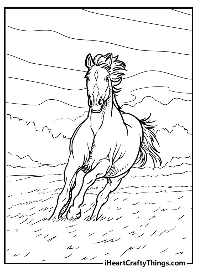 Unique Horse Coloring Pages for adults free printable