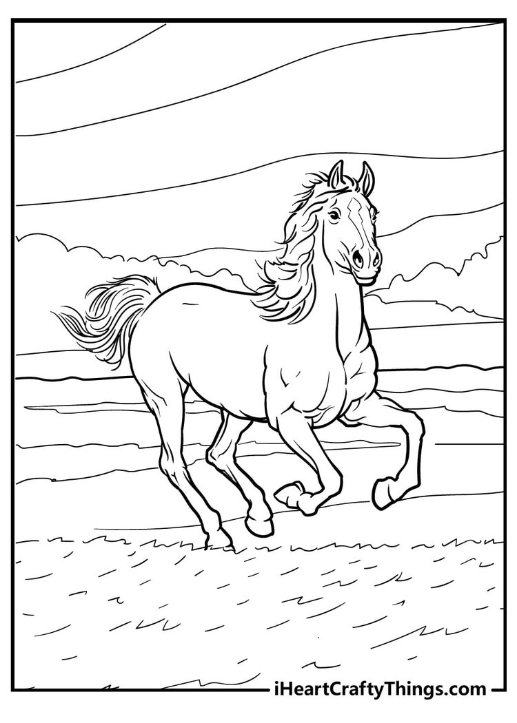 Unique Horse Coloring Pages for adults free printable
