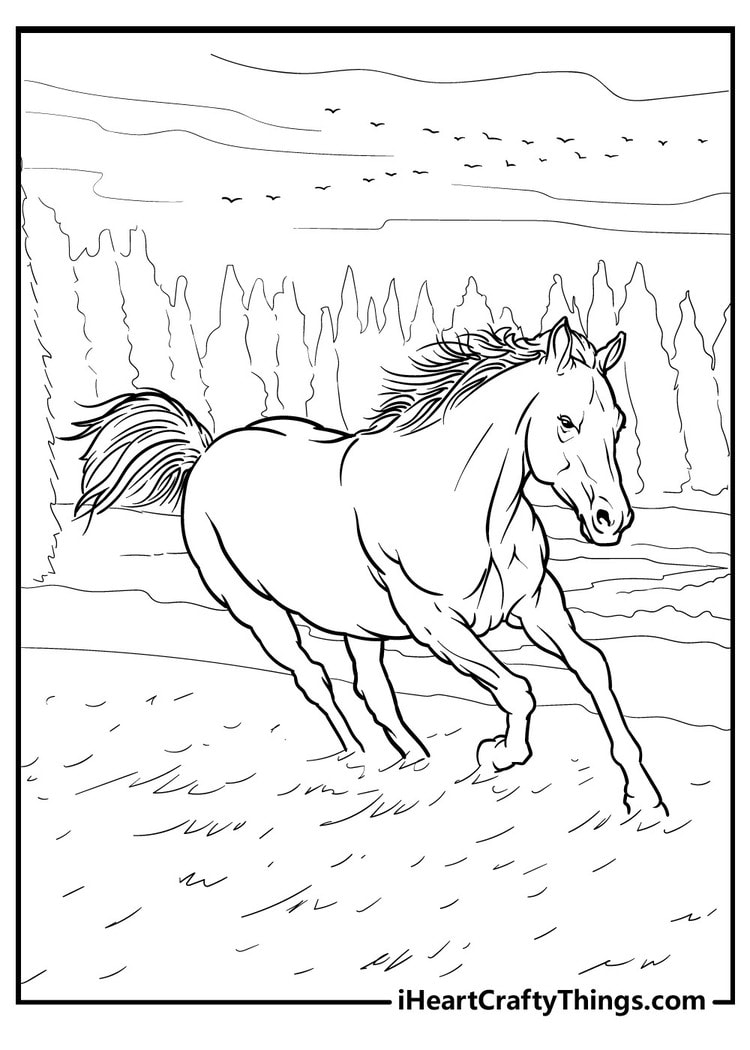 Unique Horse Coloring Pages free pdf download