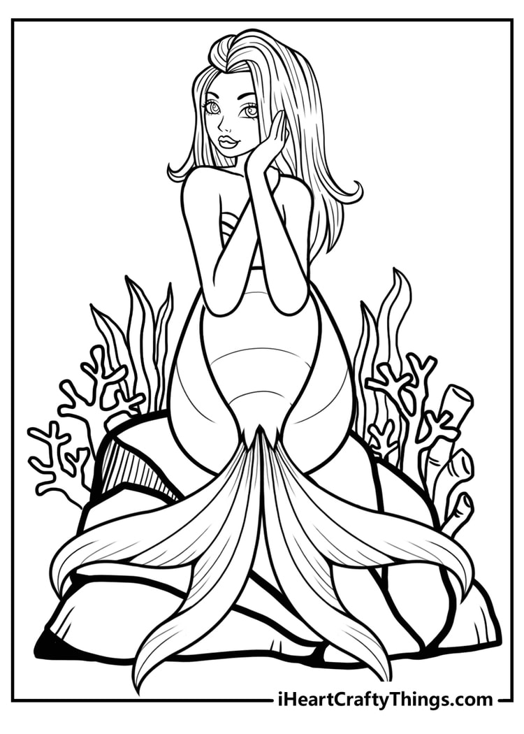 mermaid coloring sheet for children free download