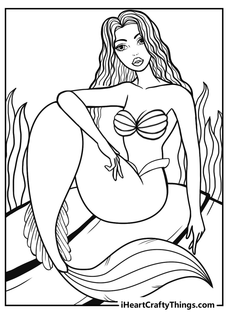 mermaid coloring sheet for children free download