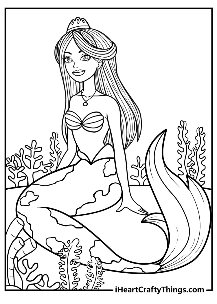 mermaid coloring book for adults free download