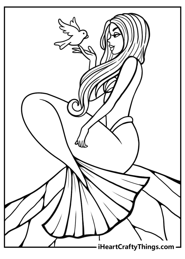 mermaid coloring sheet for adults free download