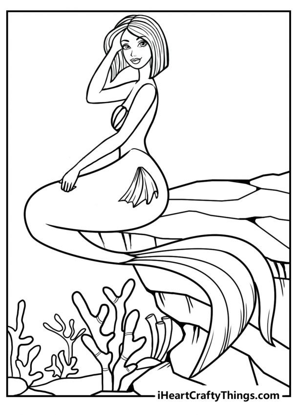 Mermaid Coloring Pages (100% Free Printables)