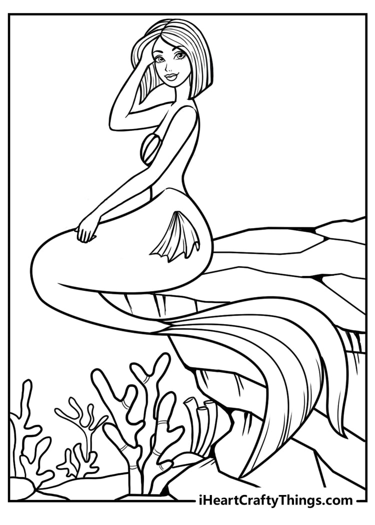 mermaid coloring pages 40 magical designs 100 free 2022