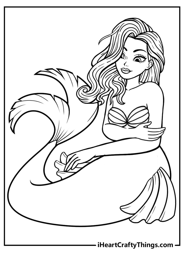 cute mermaid coloring pages