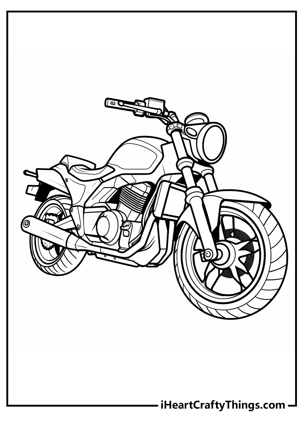 black-and-white motorcycle coloring pdf