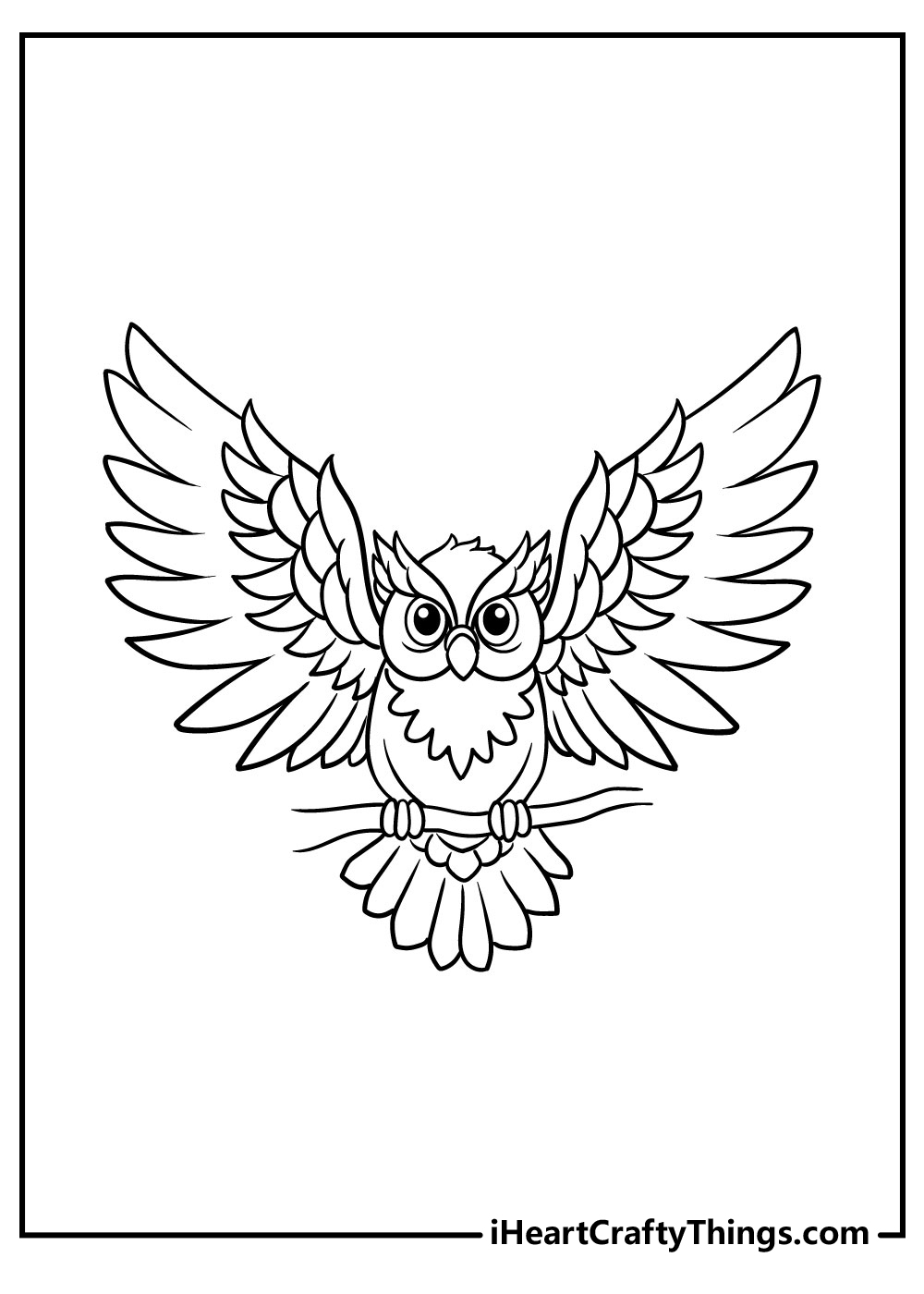 owl drawing black and white simple