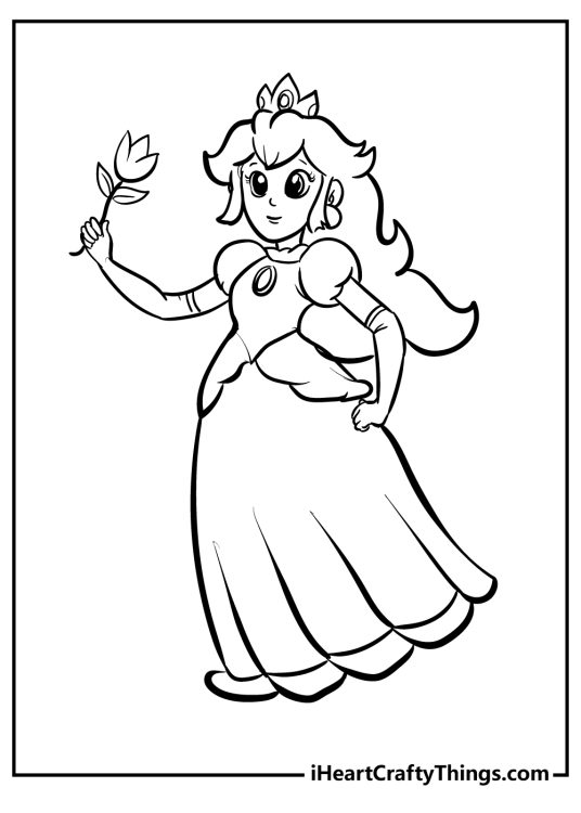 25 Princess Peach Coloring Pages (100% Free Printables)