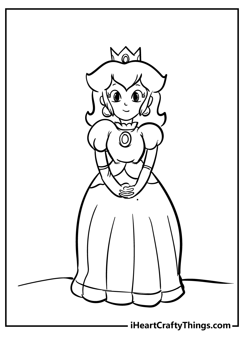 Cute princess peach coloring pages