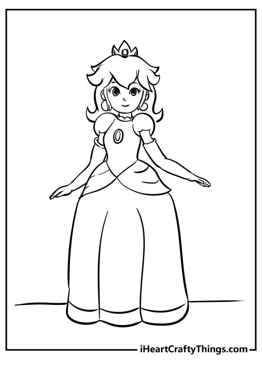 Princess Peach Coloring Pages (100% Free Printables)