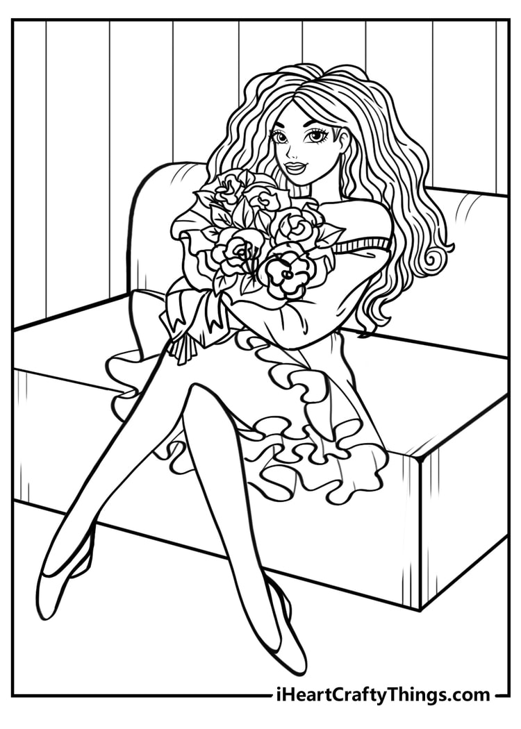 Princess Coloring Book, Printable Coloring Book, Princess Coloring Pages,  Girls Printable Pages, Girls Printable Drawing Pages 50 Pages 