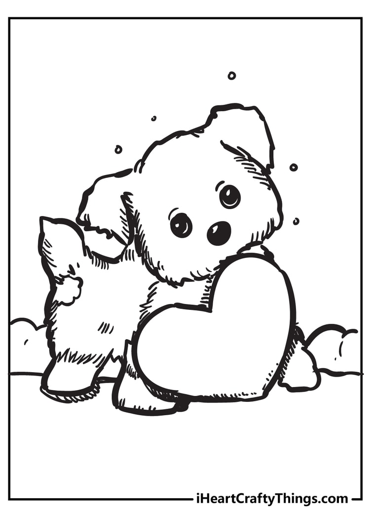Puppy coloring pages free pdf download