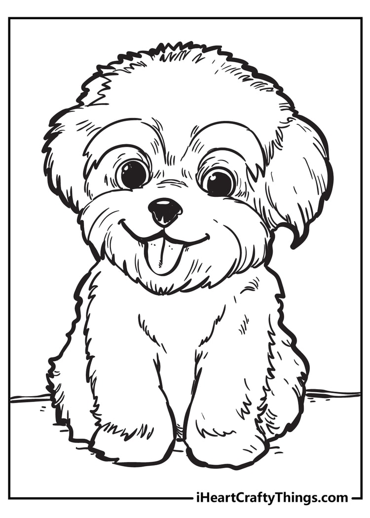 Very Cute Puppies Coloring Pages