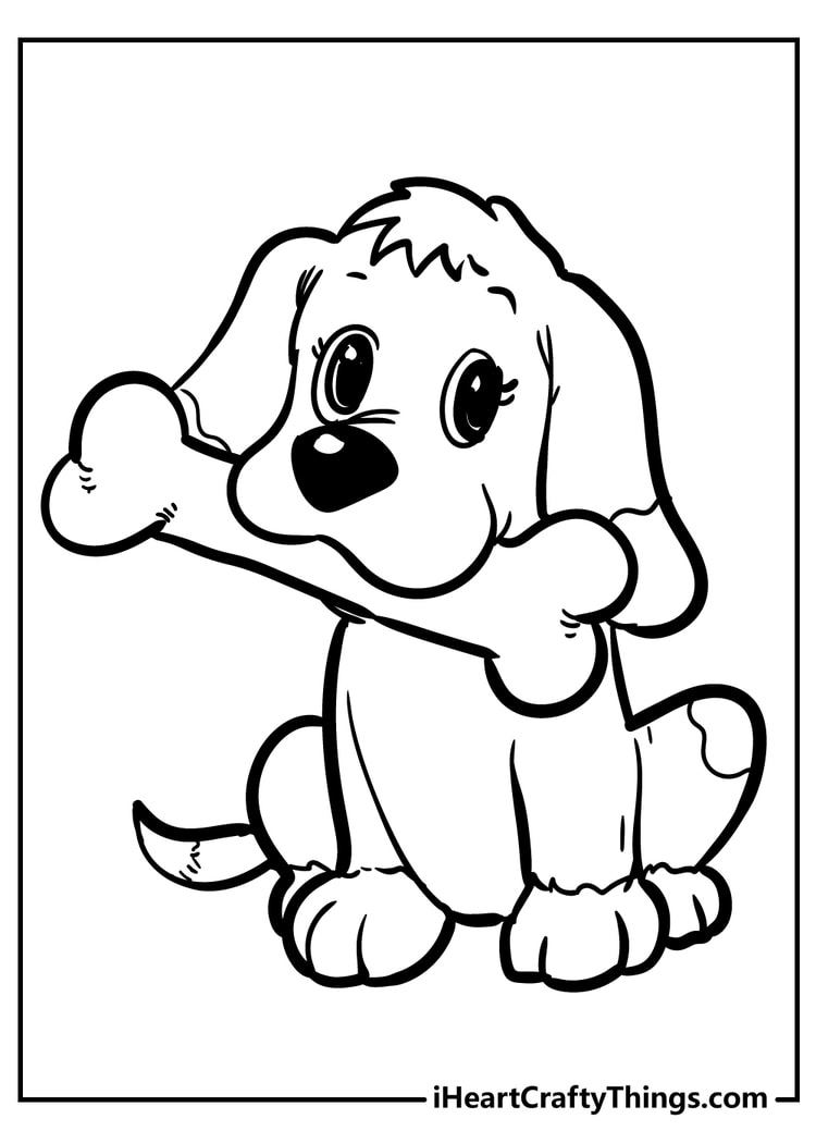 17+ Cute Puppy Coloring Pages