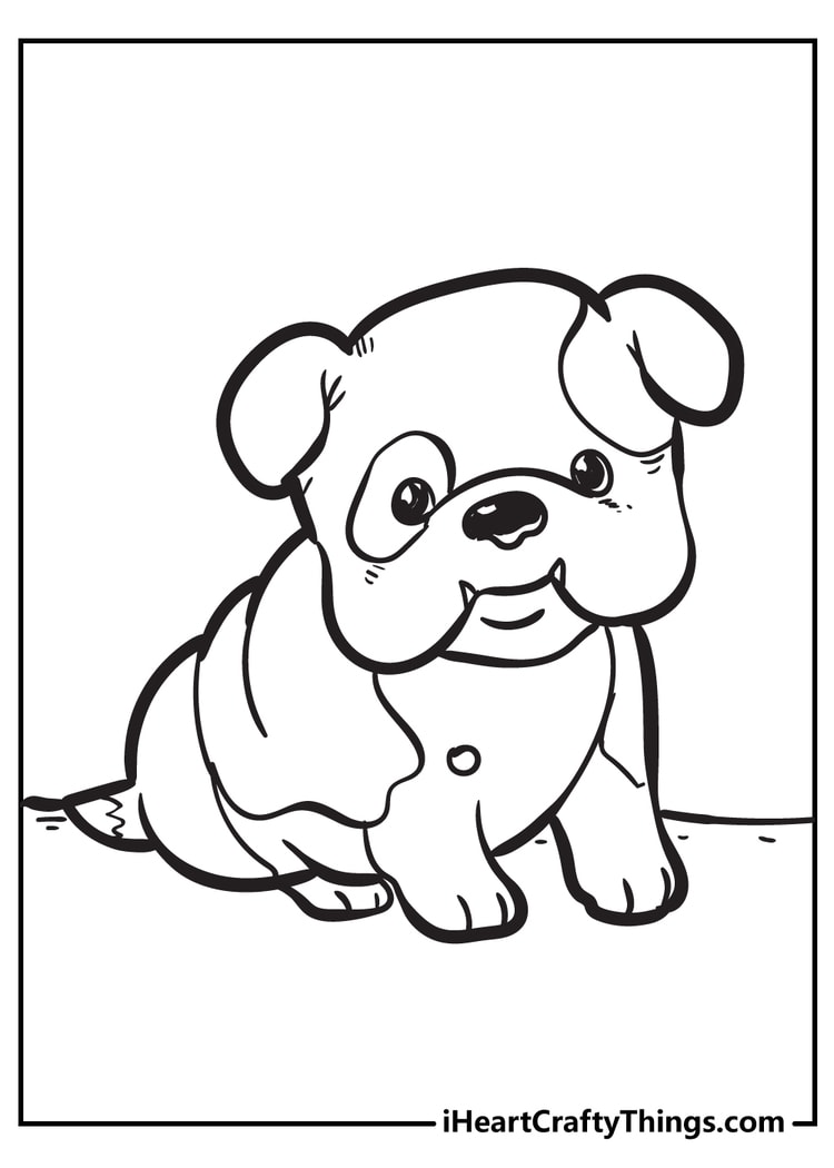 Puppy coloring book free printable