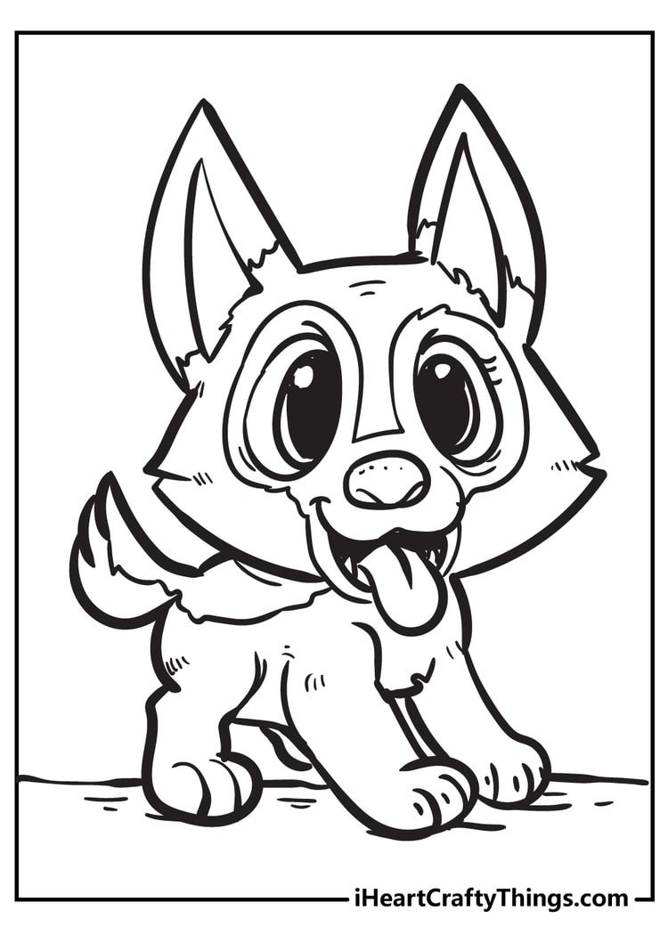 Puppy coloring book for kids free printable