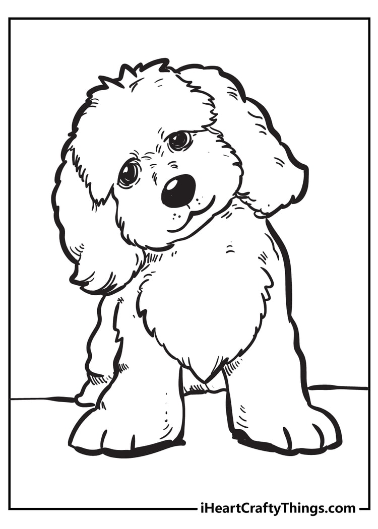 Puppy coloring book for kids free printable