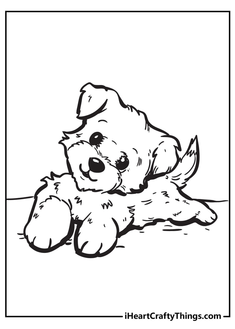 Puppy coloring sheet for children free download