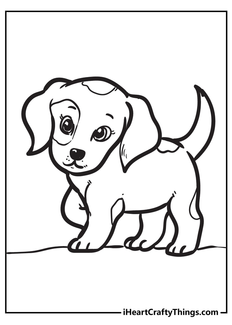 Puppy coloring sheet for children free download
