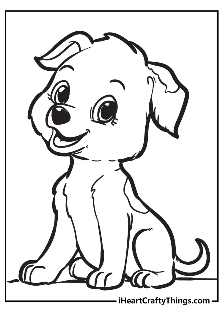 coloring book pages of puppies