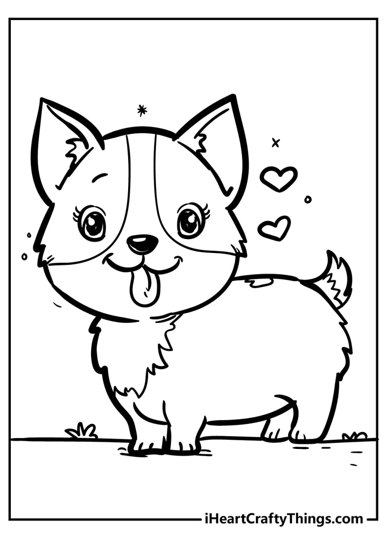 coloring book pages of puppies