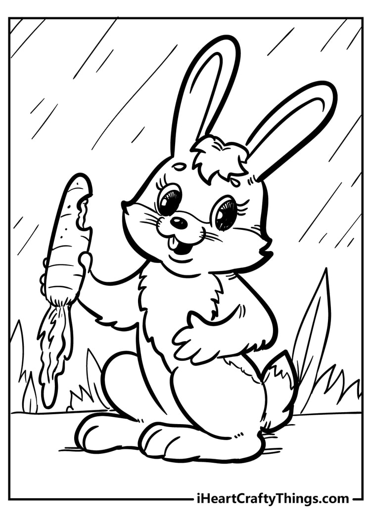 bunny coloring pages for girls