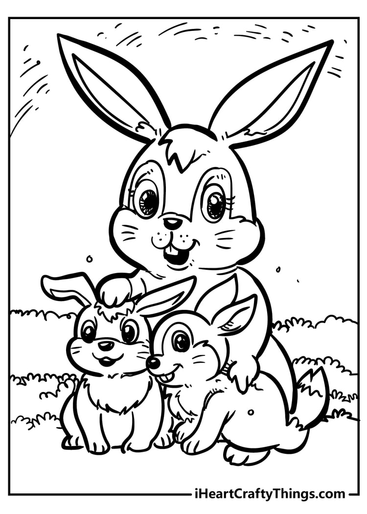 coloring pages of baby bunnies