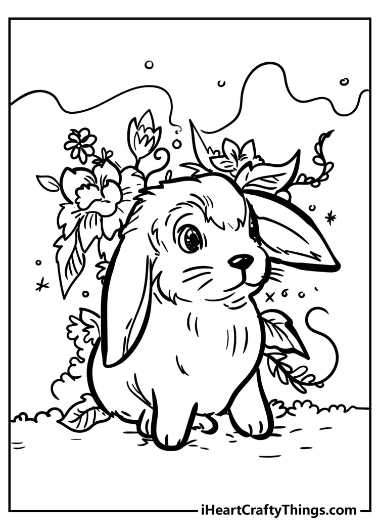 coloring pages of cute baby bunnies