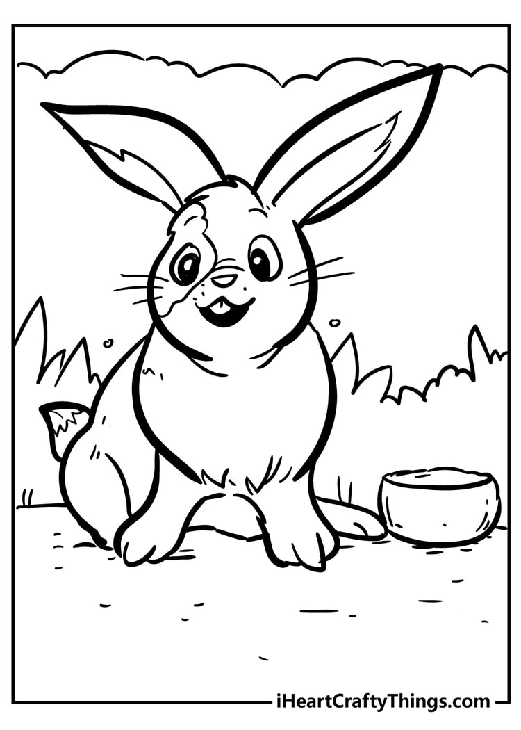 realistic rabbit coloring pages