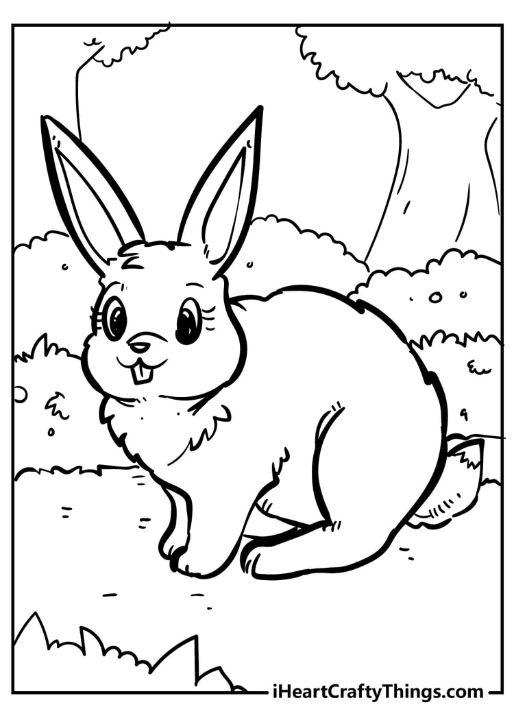 spring coloring pages for kids bunny