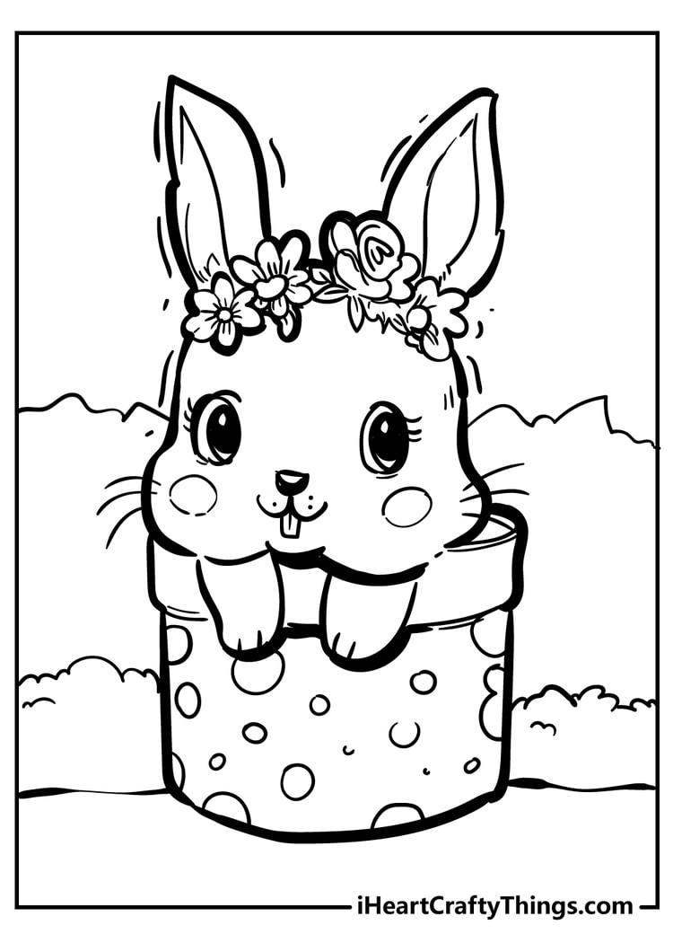 rabbit face coloring page