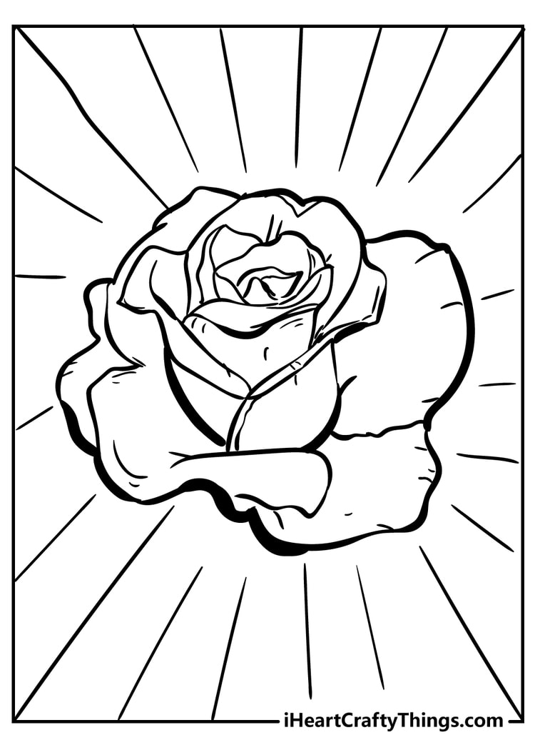 valentine rose coloring pages