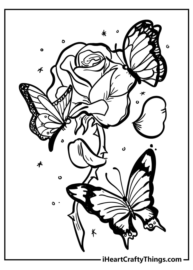 pictures of roses to color and print