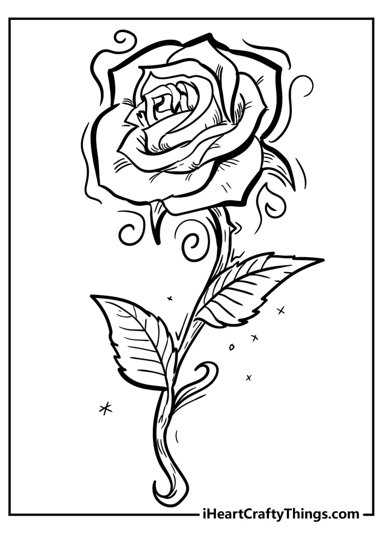 images of roses for coloring book pages