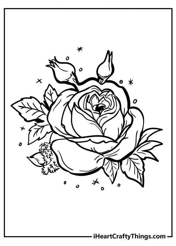 Rose Coloring Pages (100% Free Printables)