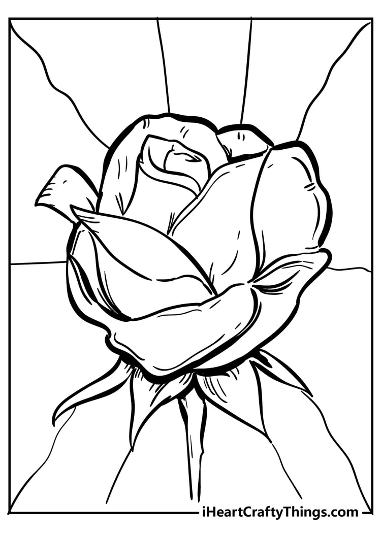 images of roses for coloring book pages