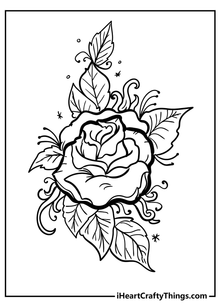 coloring pages of roses and skulls