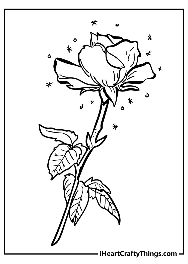 Rose Coloring Pages for adults