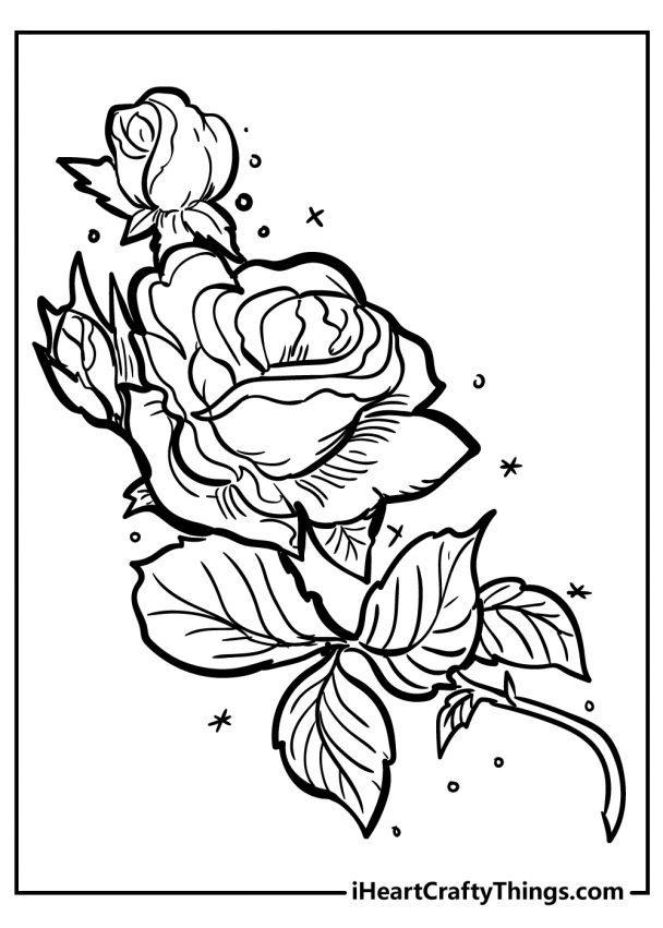 Rose Coloring Pages (100% Free Printables)