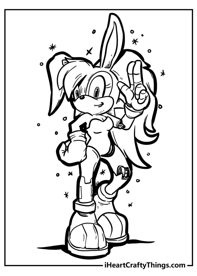 Coloring page Sonic Sonic Amy Rose