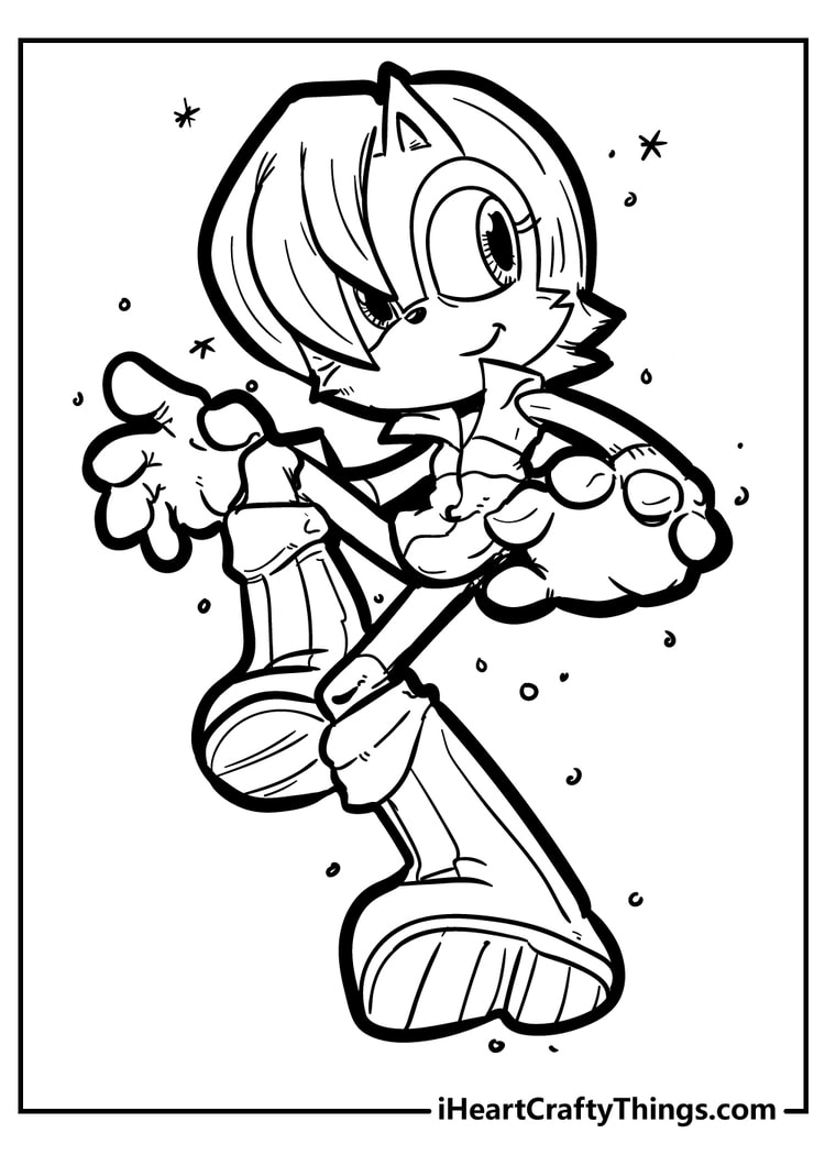 Amy Rose coloring sheet to print 