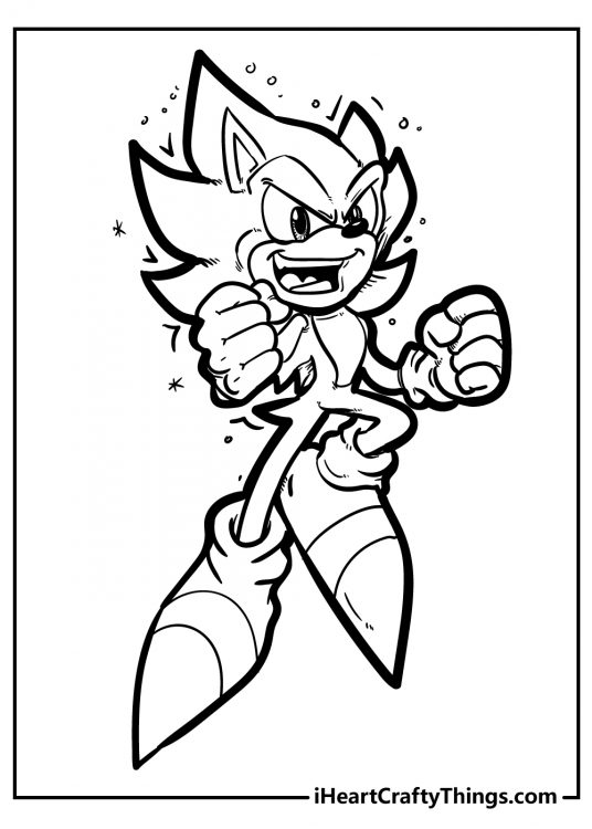 Golden Sonic Coloring Page