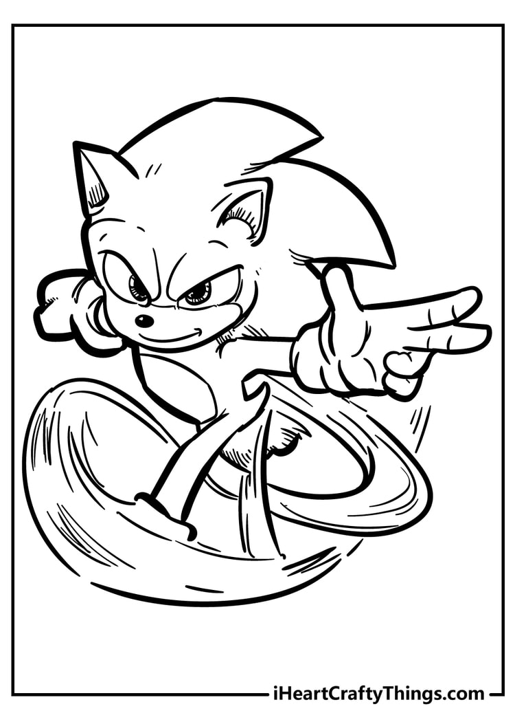 sonic the hedgehog running coloring pages