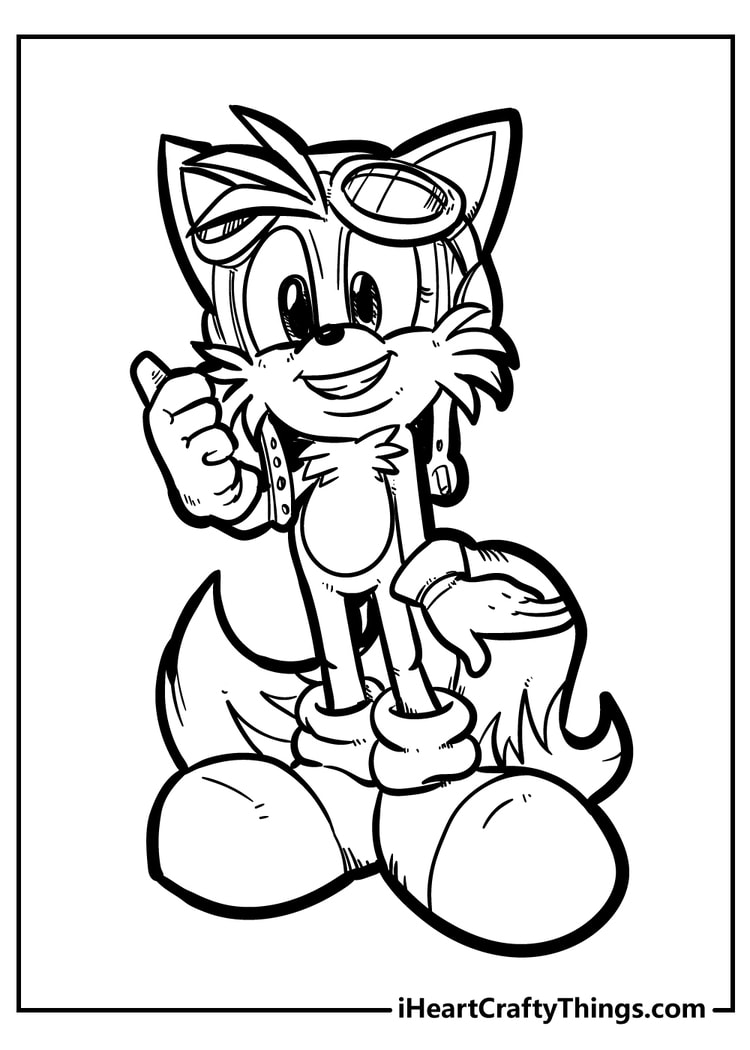 tails the hedgehog coloring pages